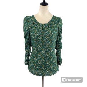 Max Studio | Ditsy Floral Gathered Sleeve Blouse